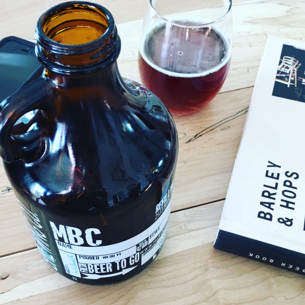 Growler from Vernon Brewery Marten Brewing Bar & Grill